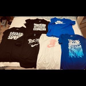 Bundle of 6 Large Nike T-Shirts (3 blue - 3 black)